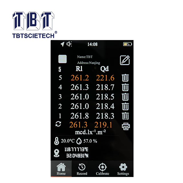 Rétroréflectomètre pour les marques routières